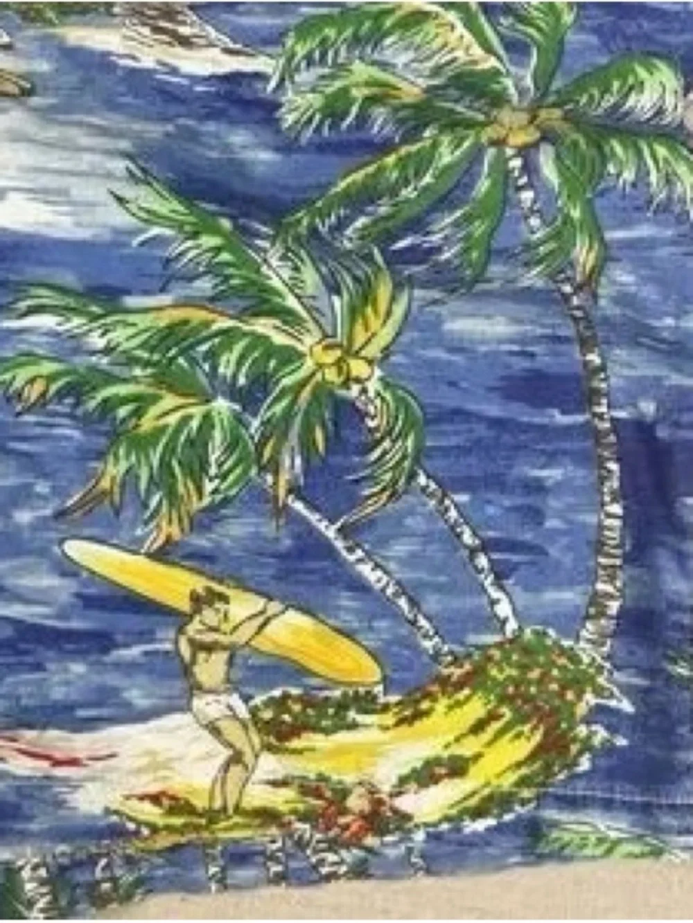 Ralph Lauren Blue Palm & Surf Print Swim Shorts